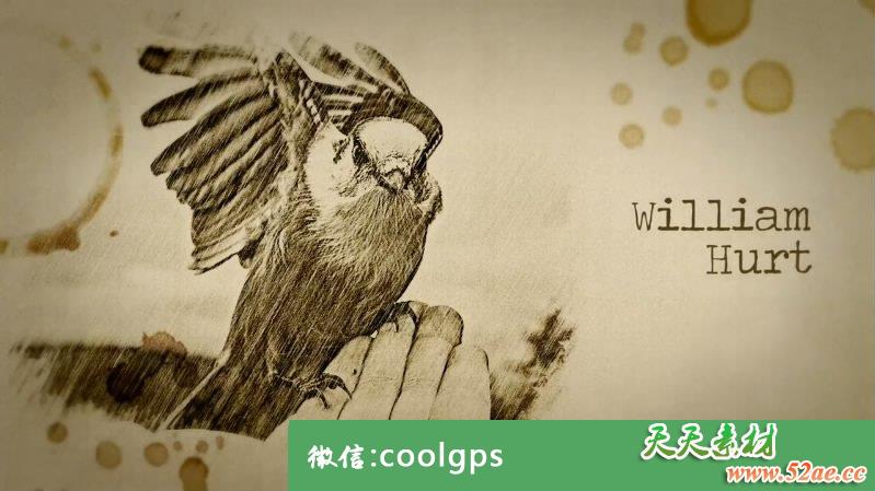 复古图画素描风格PR视频模板 Drawing Opener-天天素材网