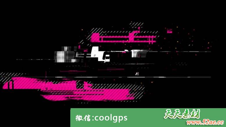失真笔刷特效LOGO标志PR模板下载Brush Glitch Logo-天天素材网