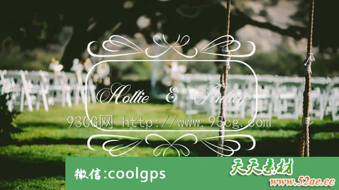 Pr模板：婚礼婚庆姓名花纹生长文字标题动画展示 Wedding Titles