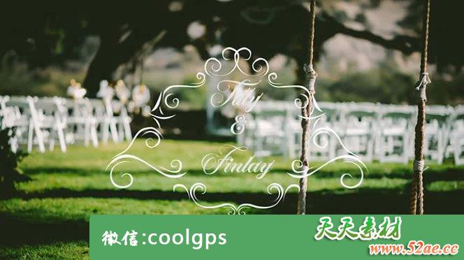 Pr模板：婚礼婚庆姓名花纹生长文字标题动画展示 Wedding Titles