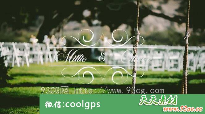 Pr模板：婚礼婚庆姓名花纹生长文字标题动画展示 Wedding Titles