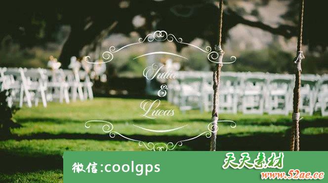 Pr模板：婚礼婚庆姓名花纹生长文字标题动画展示 Wedding Titles