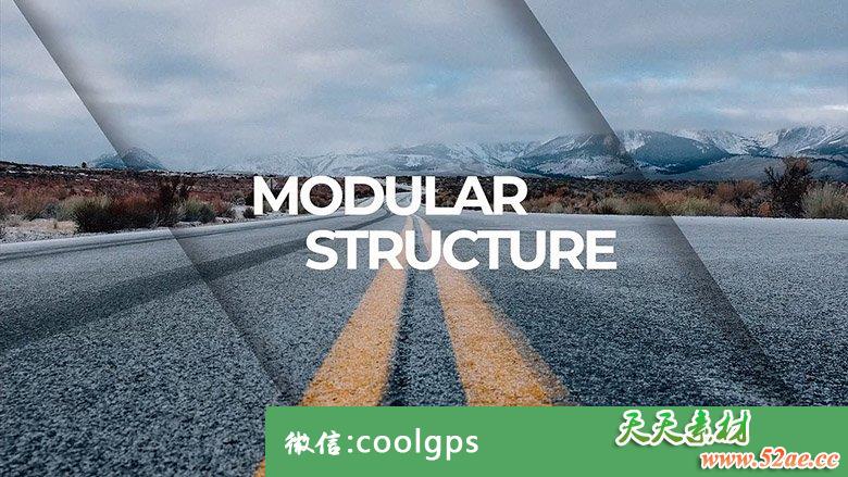 PR模板：简洁的玻璃切片图片照片视频幻灯片变幻展示片头