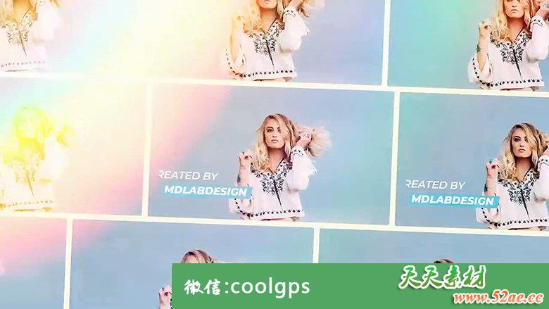 PR模板:创意简约动感快速图片幻灯片效果展示Creative slideshow-天天素材网