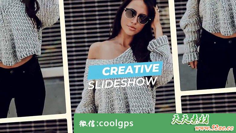 PR模板:创意简约动感快速图片幻灯片效果展示Creative slideshow