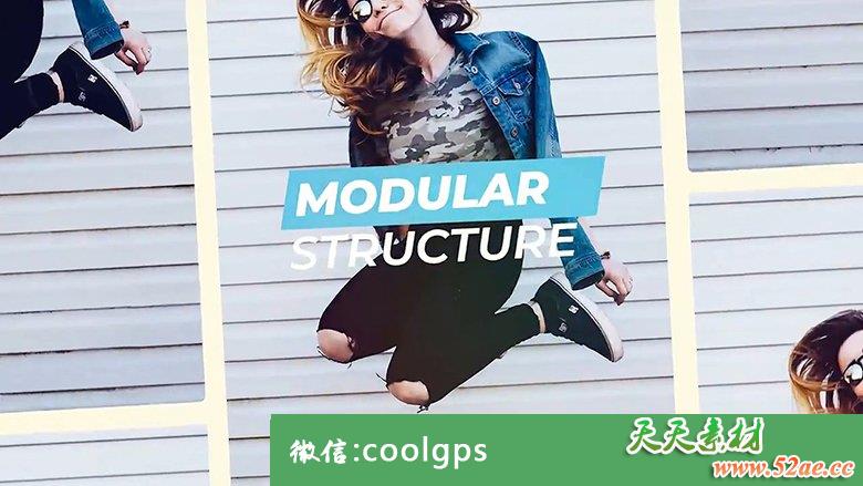 PR模板:创意简约动感快速图片幻灯片效果展示Creative slideshow