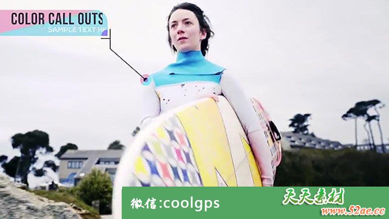 PR模板:96+创意线条呼出字幕标题动画效果96+Color Call Outs 2.0