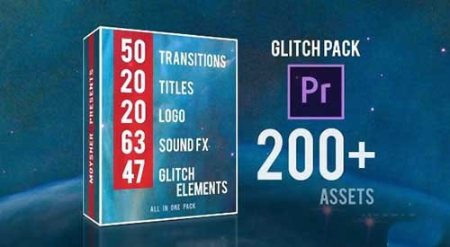 失真特效PR素材套装合集 Glitch Pack-天天素材网