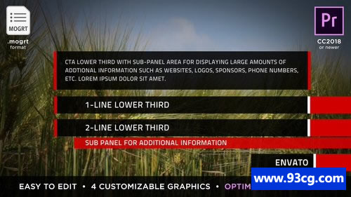 清新简单简洁文字标题动画 字幕条展示 PR模板下载-天天素材网