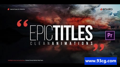 PR模板 史诗动感文字开场片头模板下载 Epic Titles-天天素材网