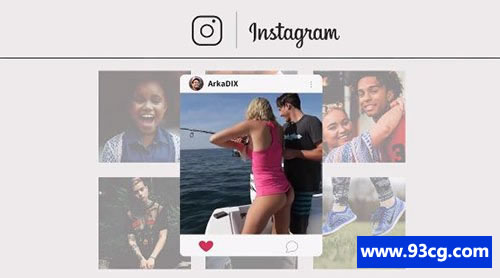 多图照片墙展示 PR视频模板Instagram幻灯片 - Premiere Pro-天天素材网