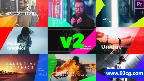 简单Mogrt图形标题 PR片头视频模板下载-天天素材网