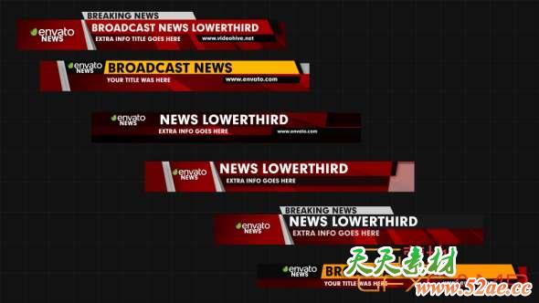 AE模板-新闻人名字幕条动画 News Lower Thirds-天天素材网