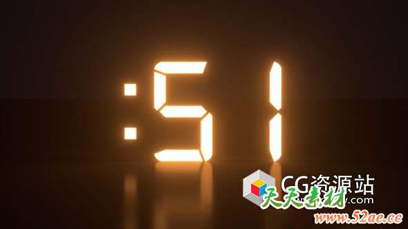 C4D教程-发光数字倒计时动画教程 Creating a Digital Clock Countdown Tutorial-天天素材网