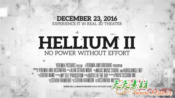 AE模板-文字标题视频宣传片头 Helium – Cinematic Trailer-天天素材网