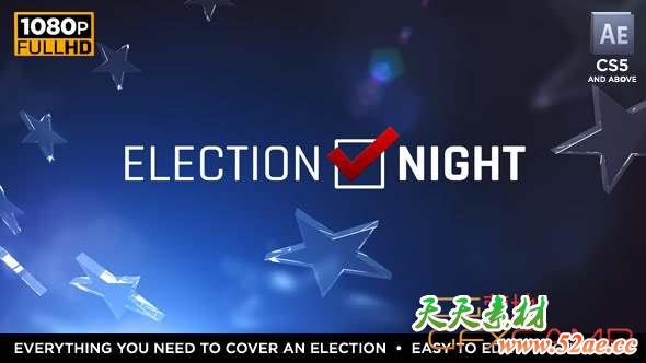 AE模板-新闻栏目包装片头 Election Night 2018-天天素材网