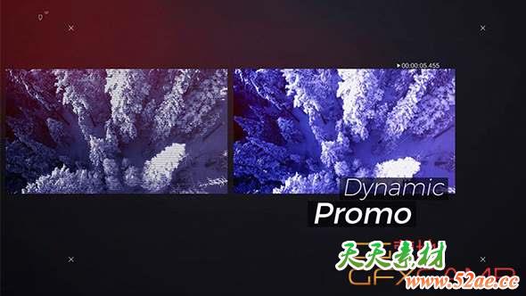 AE模板-动感分屏视频开场 Dynamic Promo-天天素材网