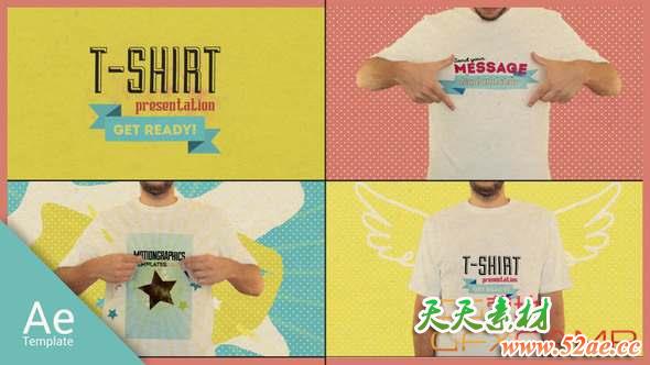 AE模板-T恤定格片头动画 T Shirt Opener-天天素材网