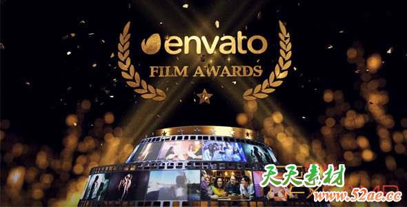 AE模板-三维颁奖典礼Logo动画 Awards Logo-天天素材网