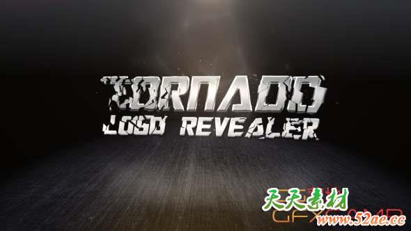 AE模板-龙卷风破碎Logo动画 Tornado Logo Revealer-天天素材网