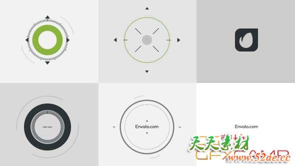 AE模板-扁平化简单图形Logo动画 Shapes Logo Reveal v.2-天天素材网