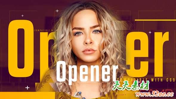 AE模板-快速文字图片开场 Opener-天天素材网