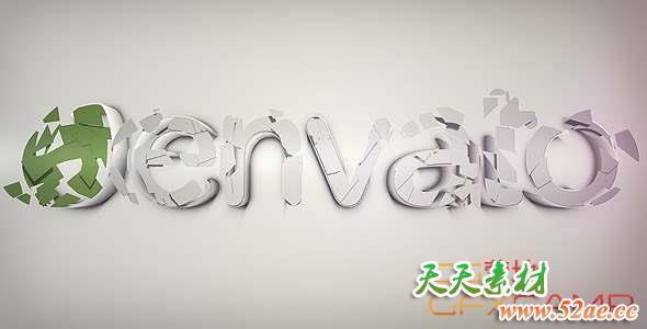 AE模板-三维生长碎片汇聚Logo动画 Logo Segments Reveal-天天素材网