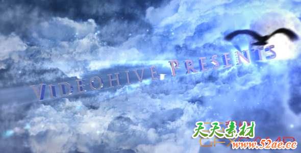 AE模板-三维云层穿梭文字图片开场 Cinematic Sky Trailer-天天素材网