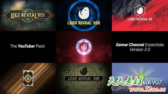 AE模板-游戏栏目宣传包装 The YouTuber Pack – Gamer Channel Essentials V2-天天素材网