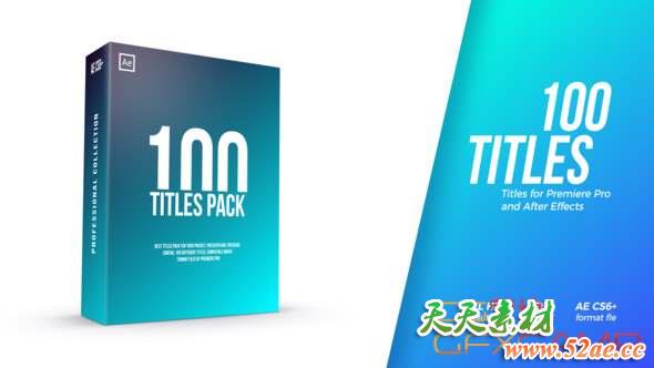 AE模板-100组文字标题动画 Titles Pack-天天素材网