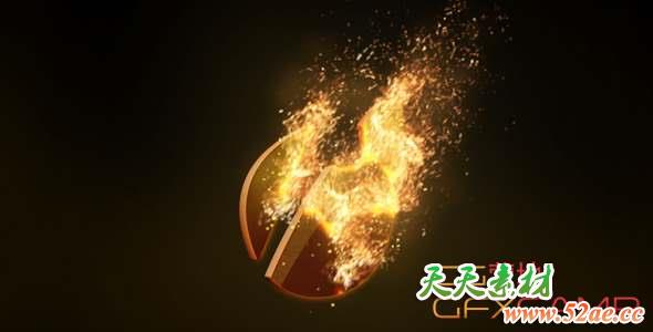 AE模板-三维火焰燃烧Logo动画 Spirit of Fire-天天素材网
