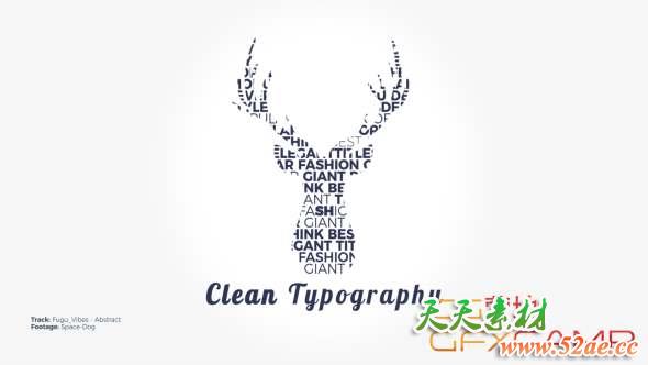 AE模板-干净简洁文字标题排版动画 Clean Typography-天天素材网