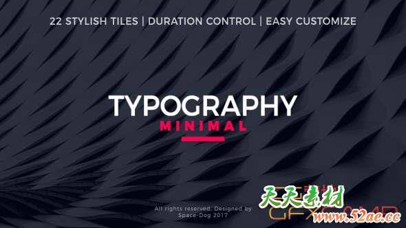 AE模板-22组优雅文字标题动画 Minimal Typography-天天素材网