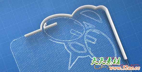 AE模板-创意描边Logo动画 The Idea-天天素材网