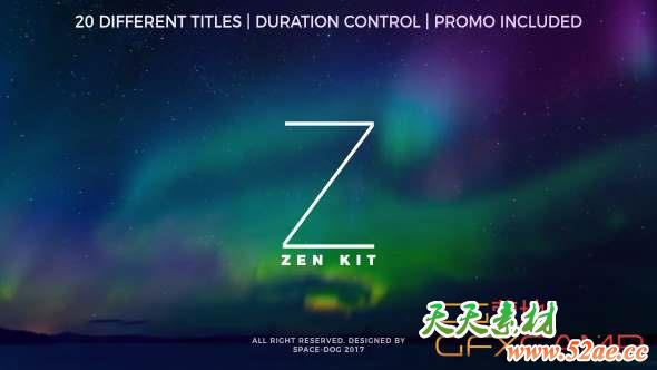 AE模板-时尚简洁文字标题动画 Zen Kit Titles Pack-天天素材网