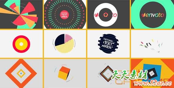 AE模板-MG图形Logo动画 Shapes and Colors – Logo Reveal Pack-天天素材网