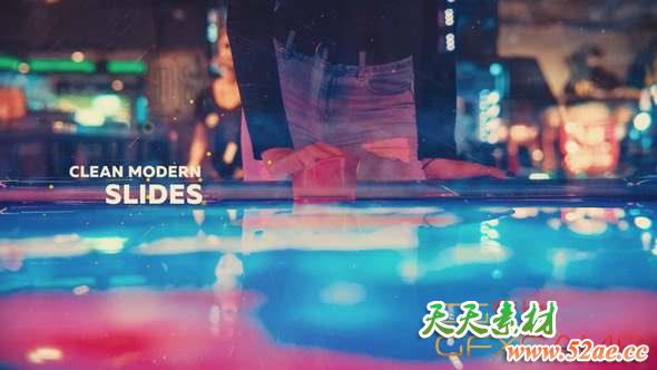 AE模板-滑动视差图片开场 Clean Modern Slides-天天素材网