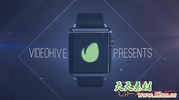 AE模板-智能手表APP动画片头 Smart Watch App-天天素材网