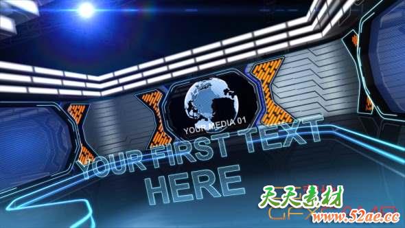 AE模板-三维霓虹舞台场景片头 Neon Screens-天天素材网