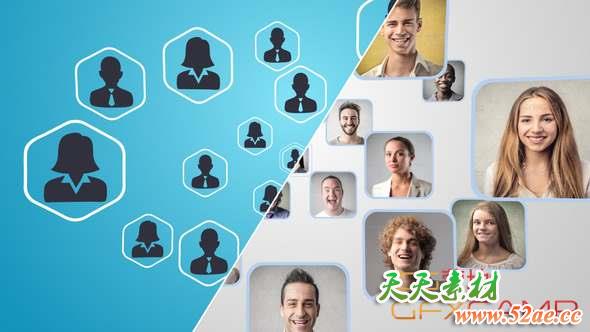 AE模板-商务文字图标汇聚Logo动画 Corporate Logo Identity-天天素材网