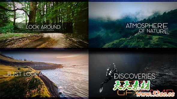 AE模板-仿全景扭曲图片展示 Look Around-天天素材网