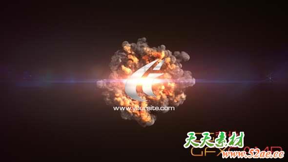 AE模板-火焰爆炸Logo动画 Quick Explosion Sting-天天素材网