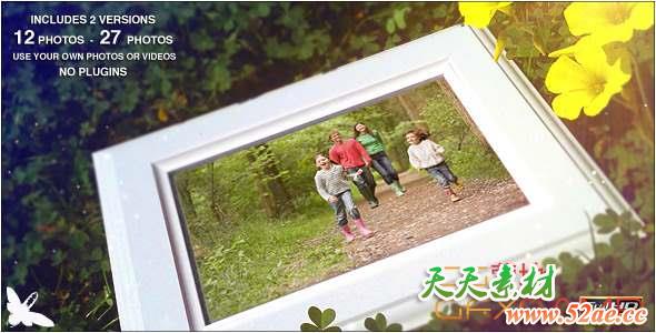 AE模板-实拍草地相册家庭照片展示 Spring Family Slideshow-天天素材网