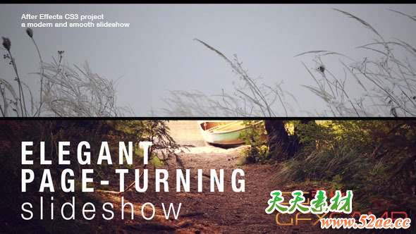 AE模板-折叠翻转幻灯片图片展示 Elegant Page-Turning Slideshow-天天素材网