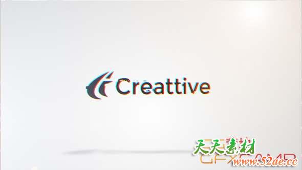 AE模板-RGB色彩分离Logo动画 Clean Glitch Logo-天天素材网