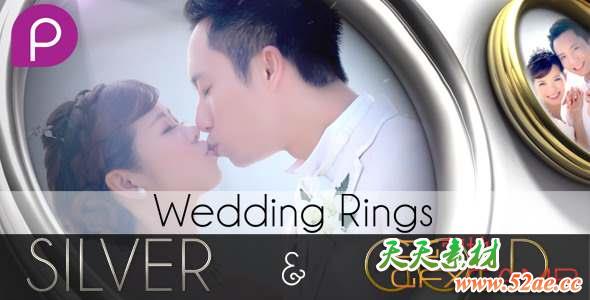 AE模板-戒指婚礼照片相册视频包装片头 Wedding Rings-天天素材网