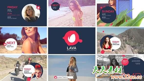 AE模板-时尚图形栏目包装 Lava Broadcast Package-天天素材网