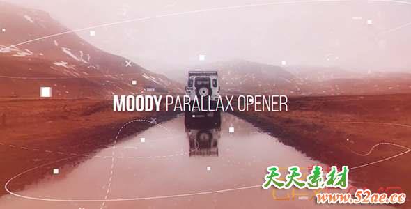 AE模板-科技感视差图片开场 Moody Parallax Opener-天天素材网