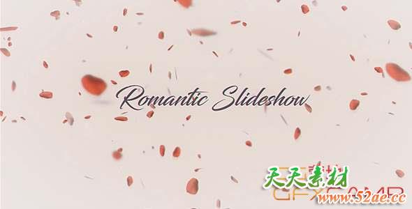 AE模板-玫瑰花瓣浪漫相册照片开场 Romantic Slideshow-天天素材网