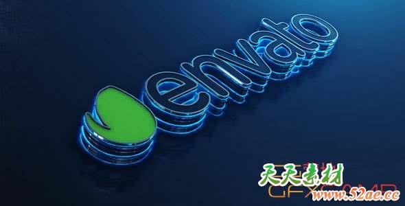 AE模板-钢铁质感能量三维Logo动画 Logo Reveal-天天素材网